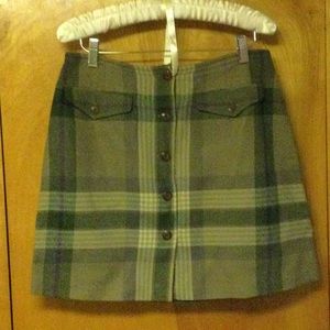 Ralph Lauren green plaid wool mini skirt